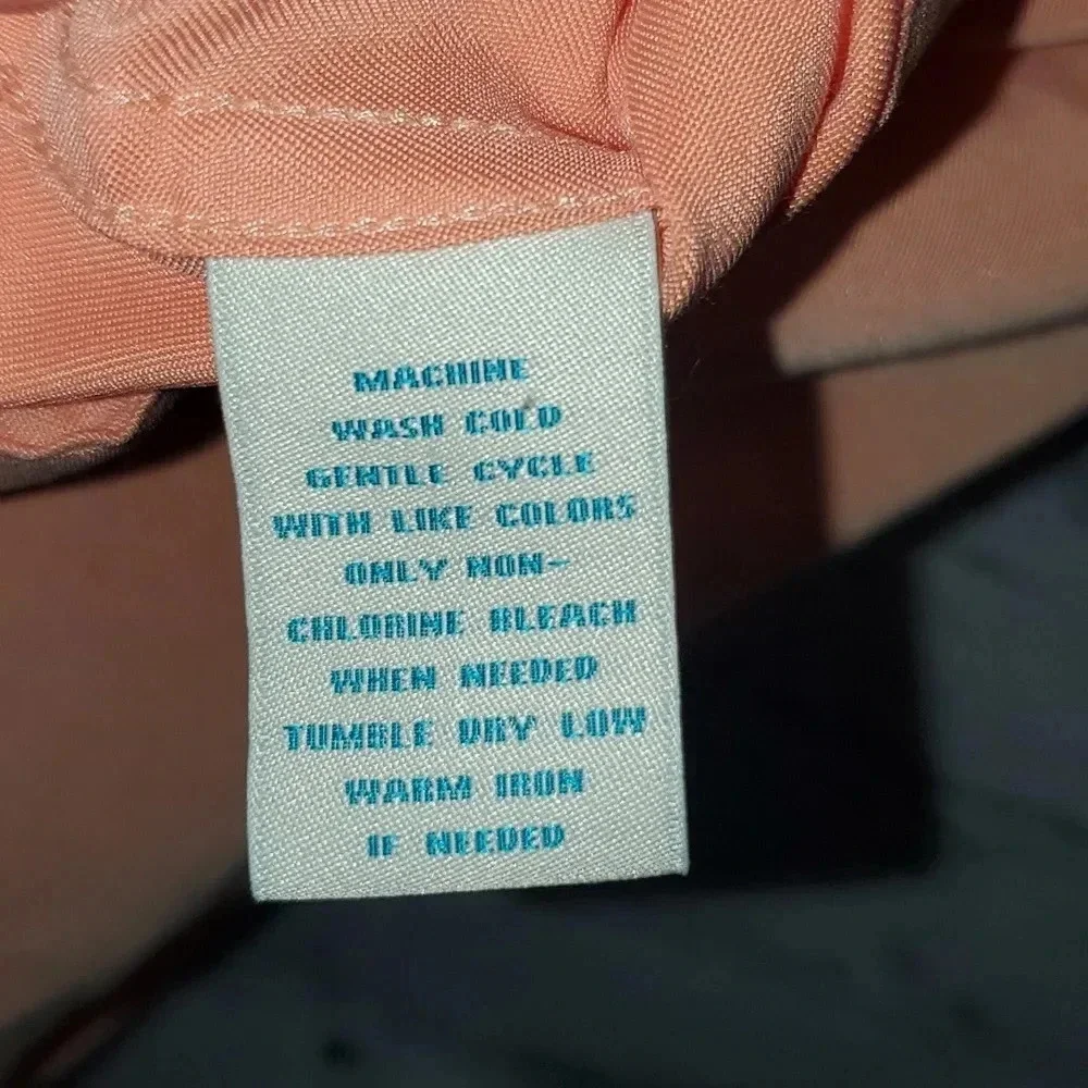 Caribbean Men's Button Up Shirt Size XL Salmon Peach Color - Picture 10 of 14